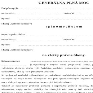 splnomocnenie na zastupovanie v banke vzor faktury